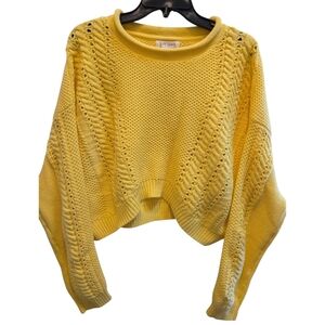 Luv Lane Yellow Cable Knit Sweater SZ M
